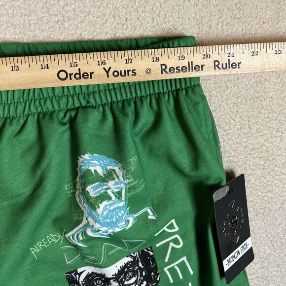 Brooklyn State Men’s Shorts Green Money Print Sz 3XL Outdoor Pocket Drowstring - Picture 7 of 11